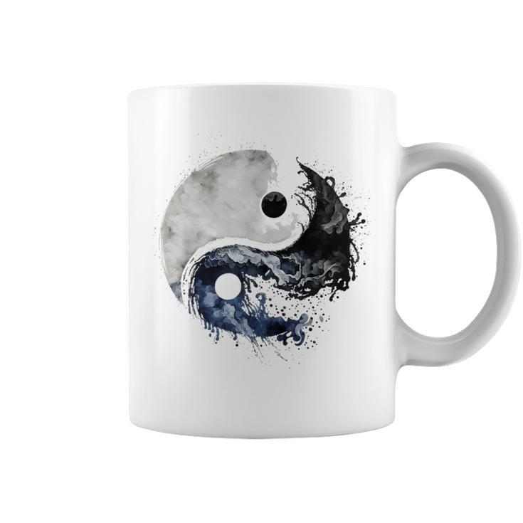 Ying Yang Balance Meditation Water Color Tai Chi Flow State Coffee Mug