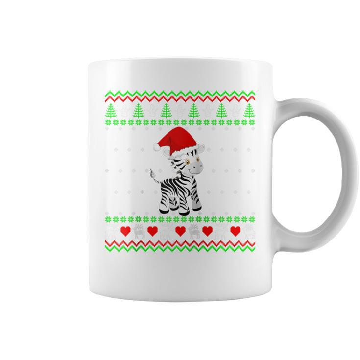 Zebra Ugly Christmas Sweater Coffee Mug