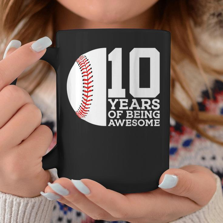10 Years Of Being Awesome 10Th Birthday Baseball Coffee Mug Unique Gifts