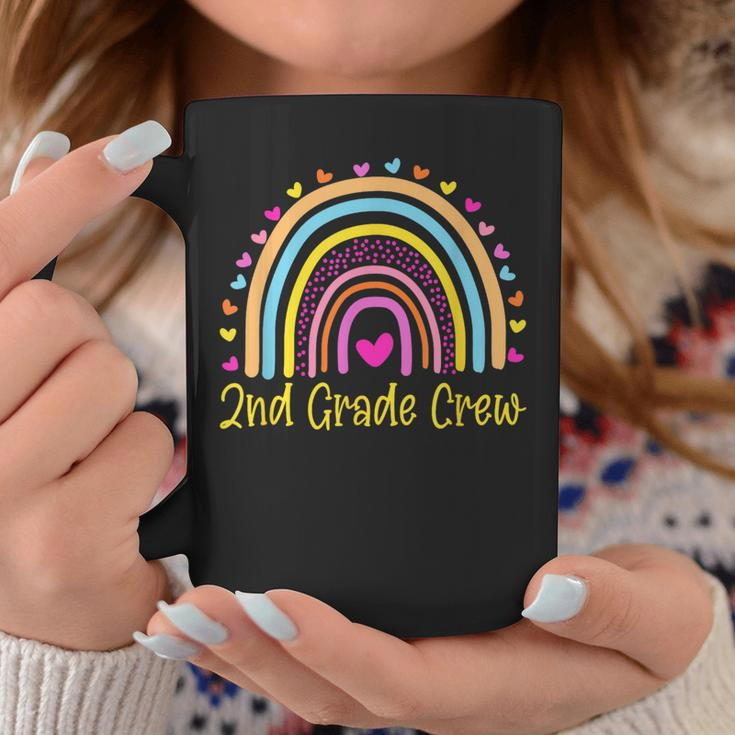 2Nd Grade Crew 2Nd Grade Teacher Rainbow Heart Coffee Mug Unique Gifts