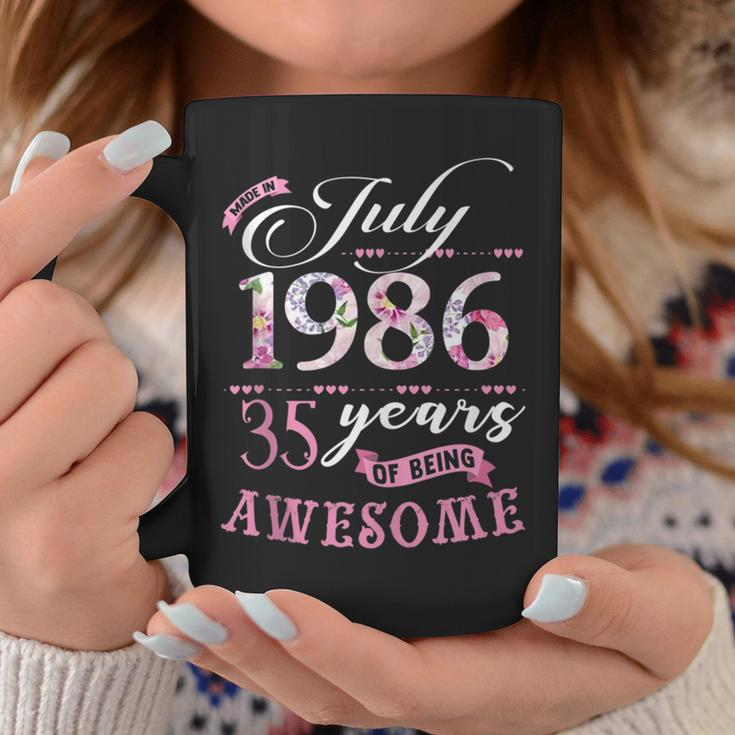 35Th Birthday Floral Gift For Womens Born In July 1986 Coffee Mug Unique Gifts