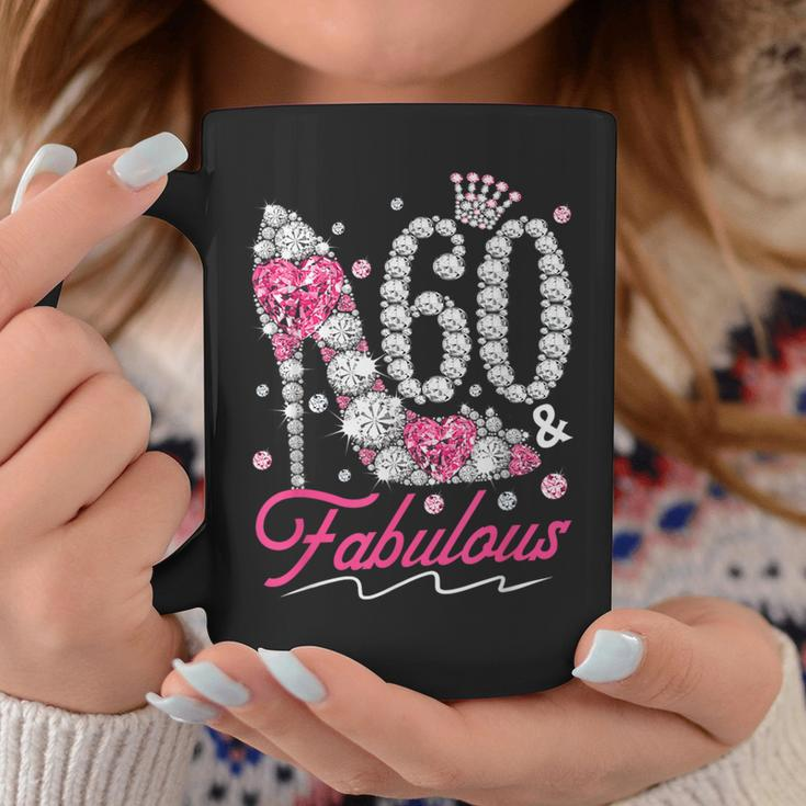 60Th Birthday 60 & Fabulous Pink 60 Years Old Diamond Shoes Coffee Mug Unique Gifts