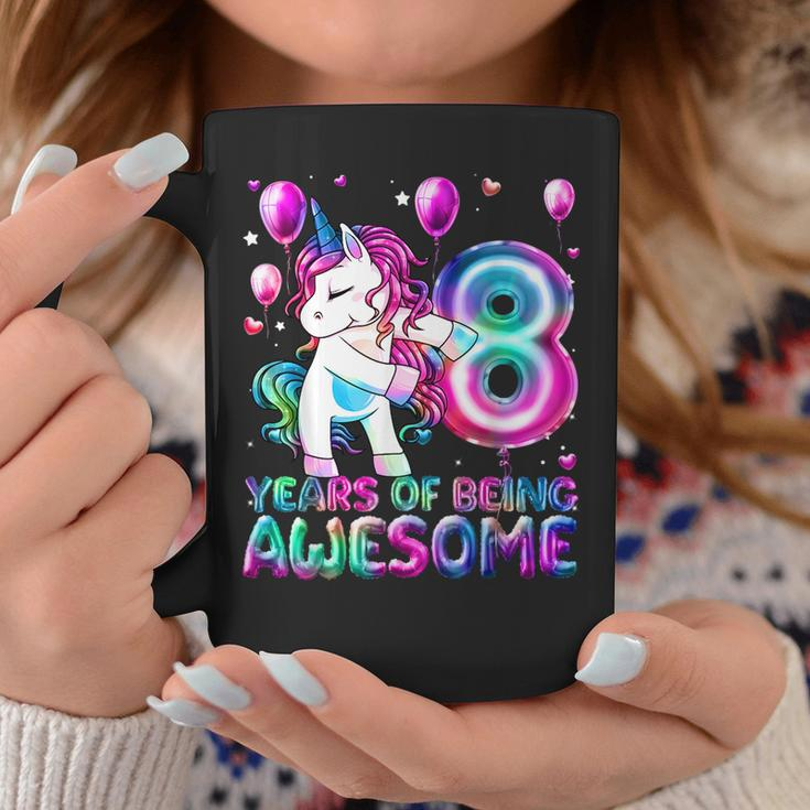 8 Years Of Being Awesome 8Th Birthday Girl Unicorn Party Unicorn Funny Gifts Coffee Mug Unique Gifts