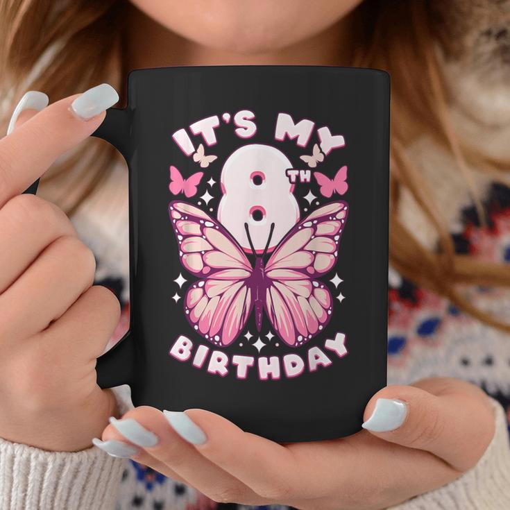 8Th Birthday Girl 8 Years Butterflies And Number 8 Coffee Mug Unique Gifts