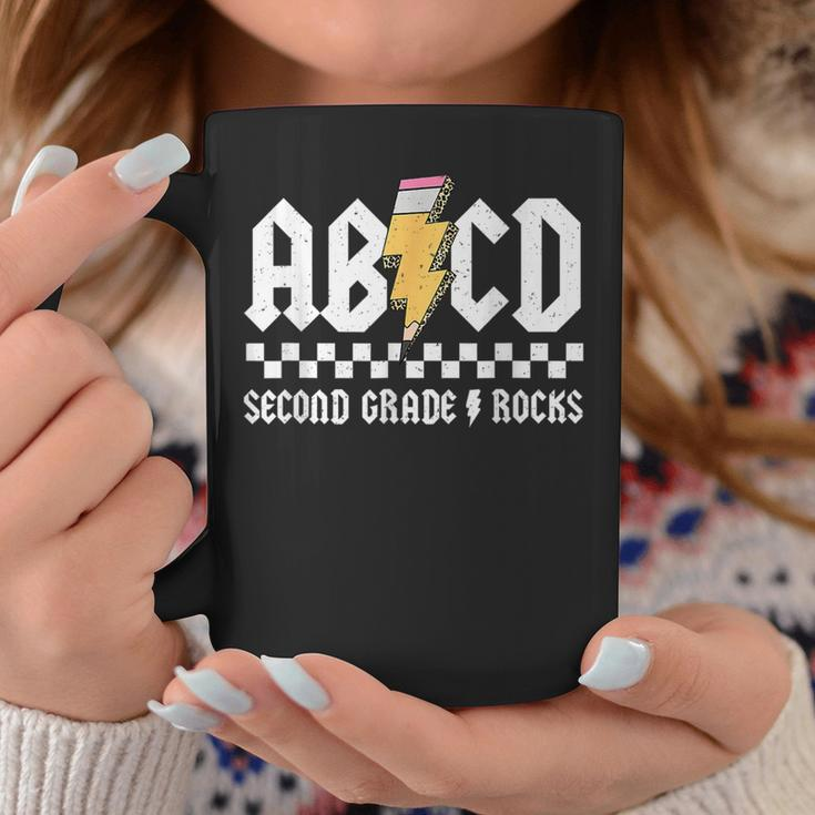 Abcd Second Grade Rocks Pencil Lightning Back To School 2023 Coffee Mug Funny Gifts
