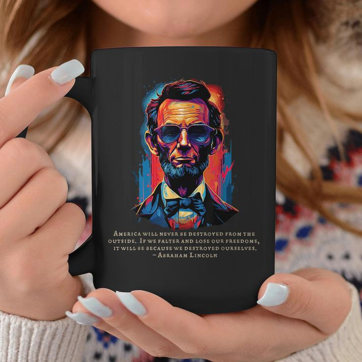Abraham Lincoln Freedom Quote Usa America July Patriotic Coffee Mug Unique Gifts