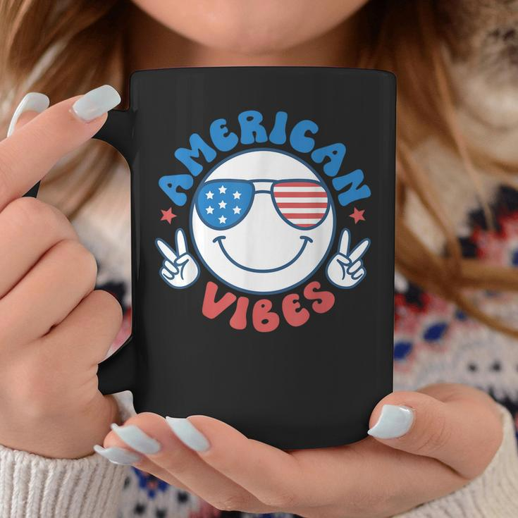 America Vibes Fourth 4Th Of July Happy Face Smile Patriotic Coffee Mug Unique Gifts
