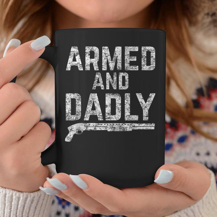 Armed And Dadly Funny Armed Dad Pun Deadly Father Joke Coffee Mug Unique Gifts