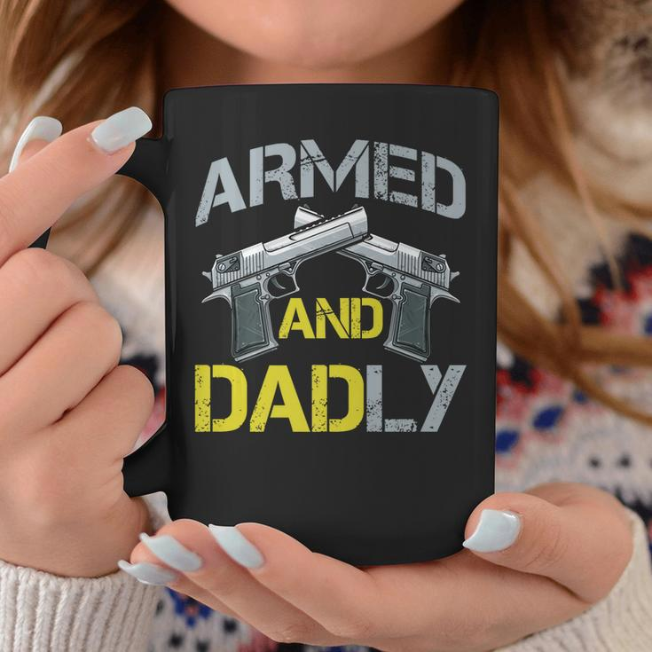 Armed And Dadly Funny Armed Dad Pun Deadly Fathers Day Coffee Mug Unique Gifts