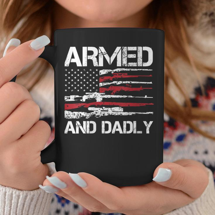 Armed And Dadly Funny Deadly Father For Fathers Day Usa Flag Coffee Mug Unique Gifts