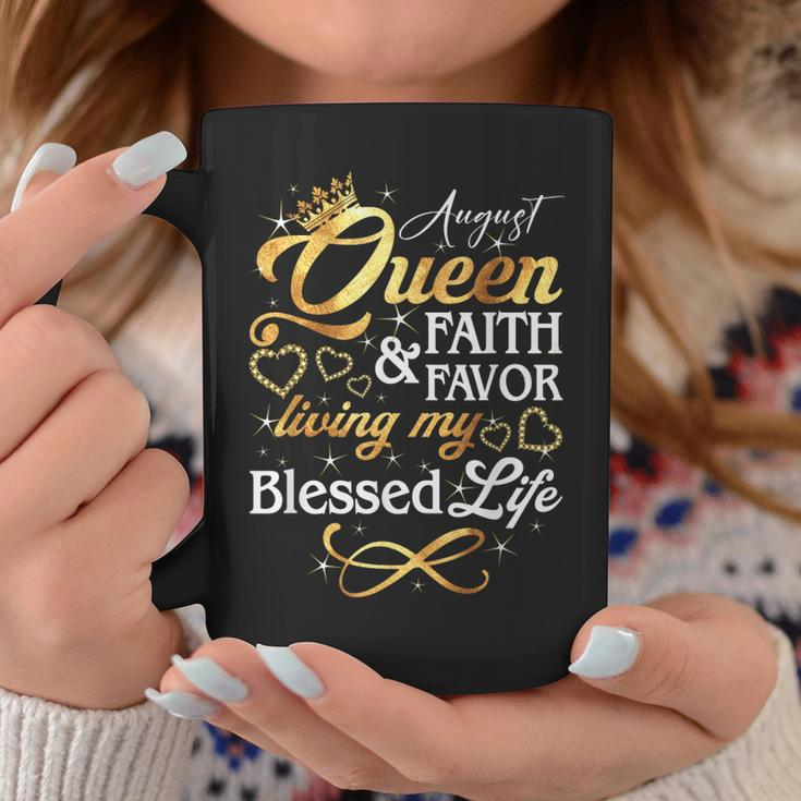 August Queen Living My Blessed Life Birthday Queen Crown Coffee Mug Unique Gifts
