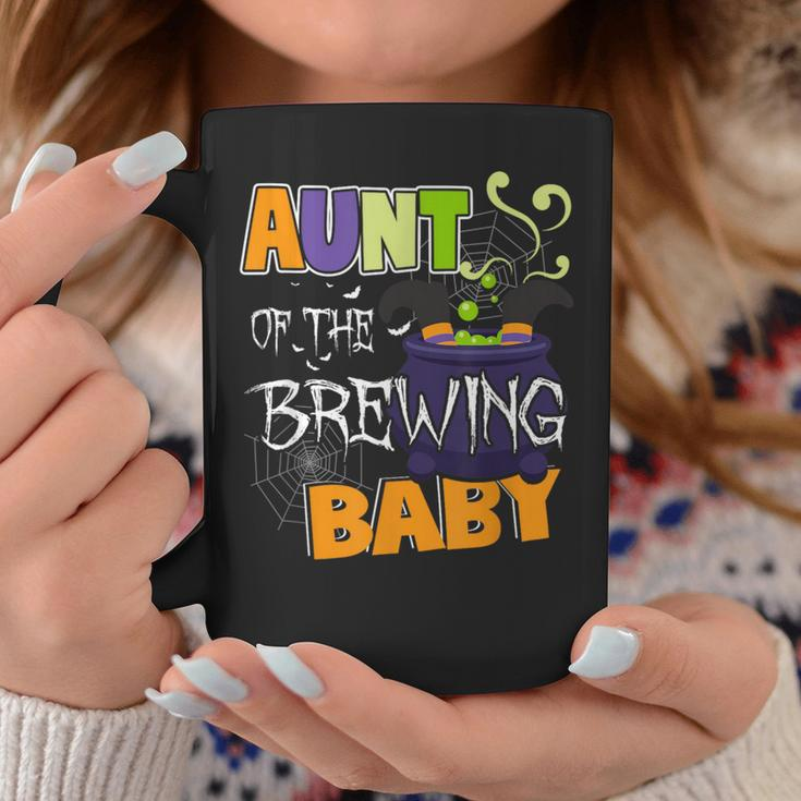 Aunt Of Brewing Baby Halloween Theme Baby Shower Witch Coffee Mug Unique Gifts