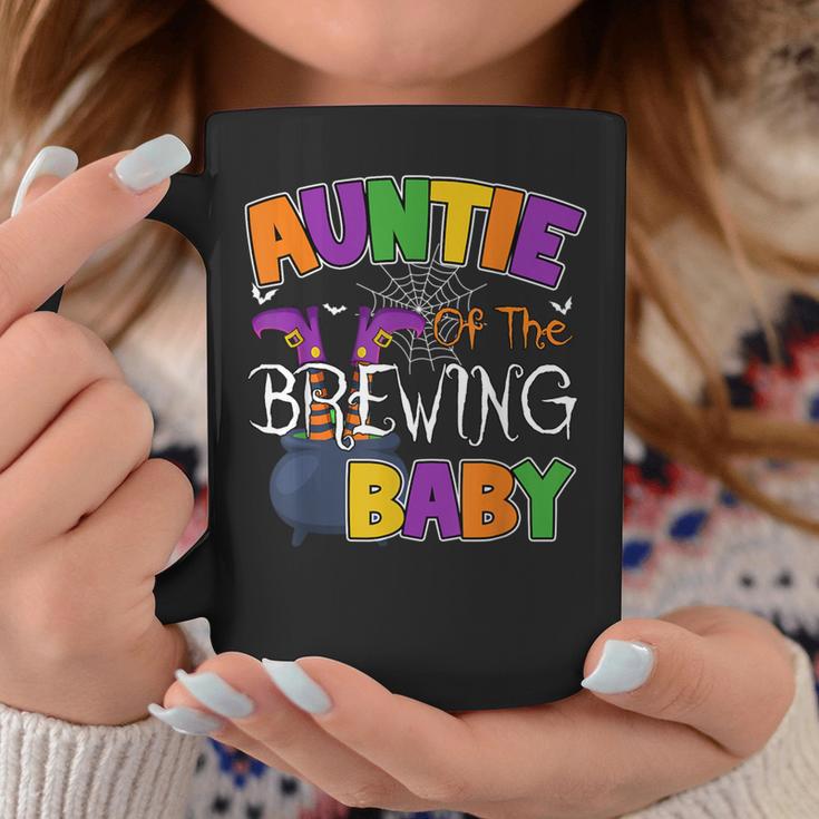 Auntie Of Brewing Baby Halloween Theme Baby Shower Spooky Coffee Mug Unique Gifts