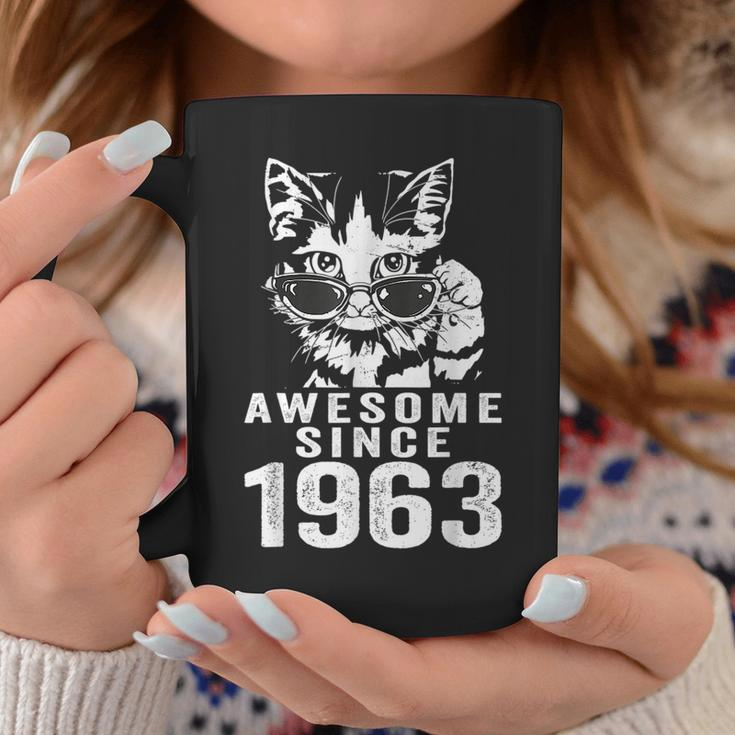 Awesome Since 1963 60Th Birthday 60 Year Old Cat Lovers Coffee Mug Funny Gifts