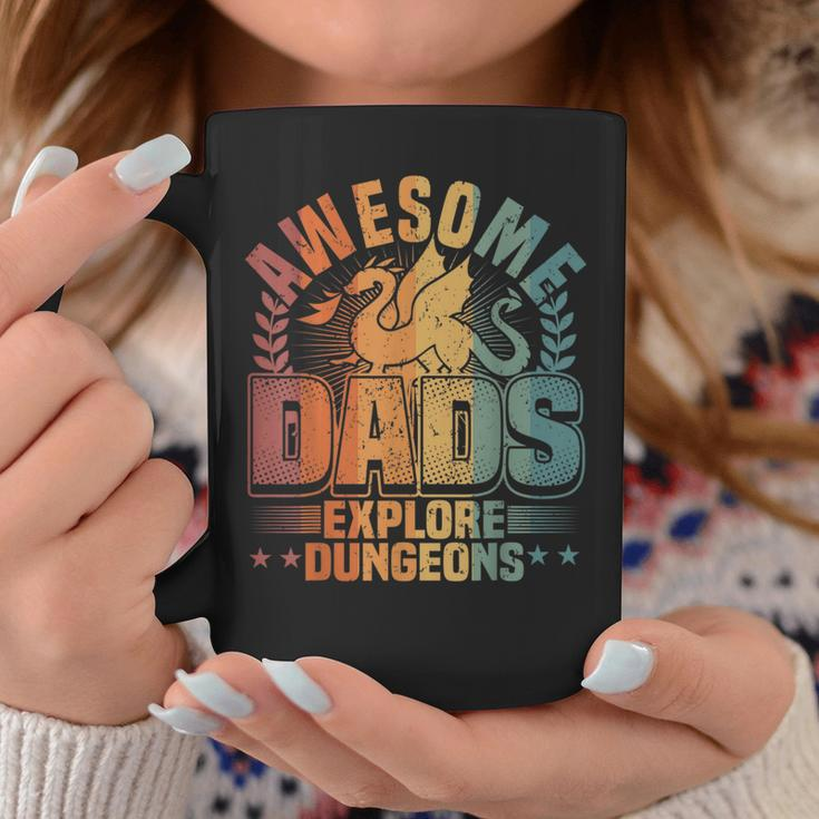 Awesome Dads Explore Dungeons Rpg Gaming & Board Game Dad Coffee Mug Funny Gifts