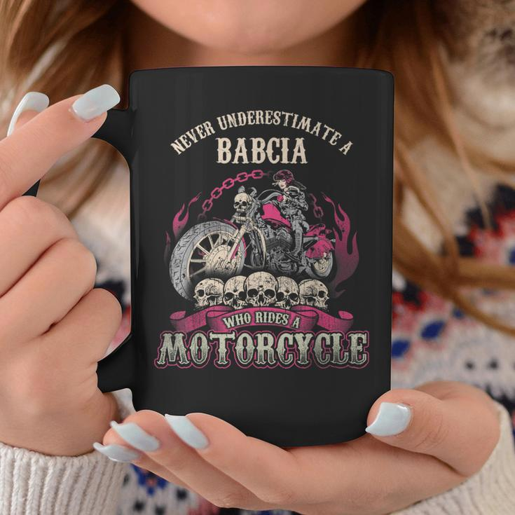 Babcia Biker Chick Never Underestimate Motorcycle Coffee Mug Funny Gifts