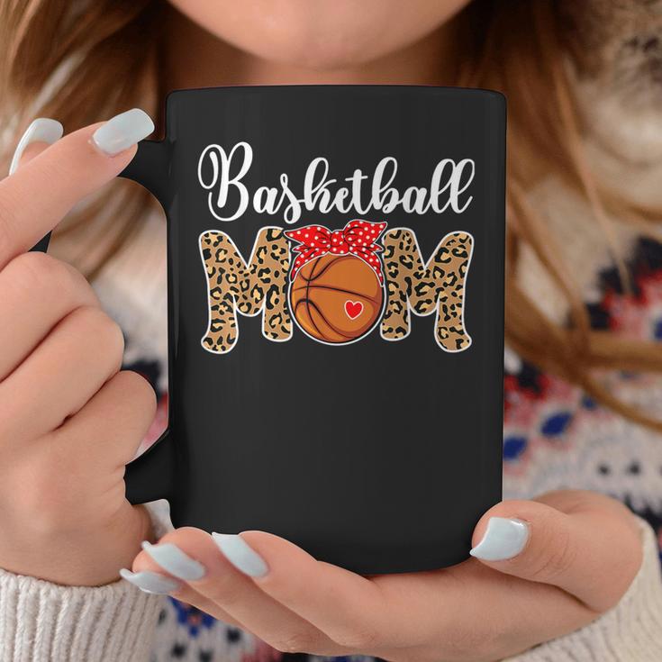 Basketball Mom Leopard Messy Bun Game Day Coffee Mug Unique Gifts