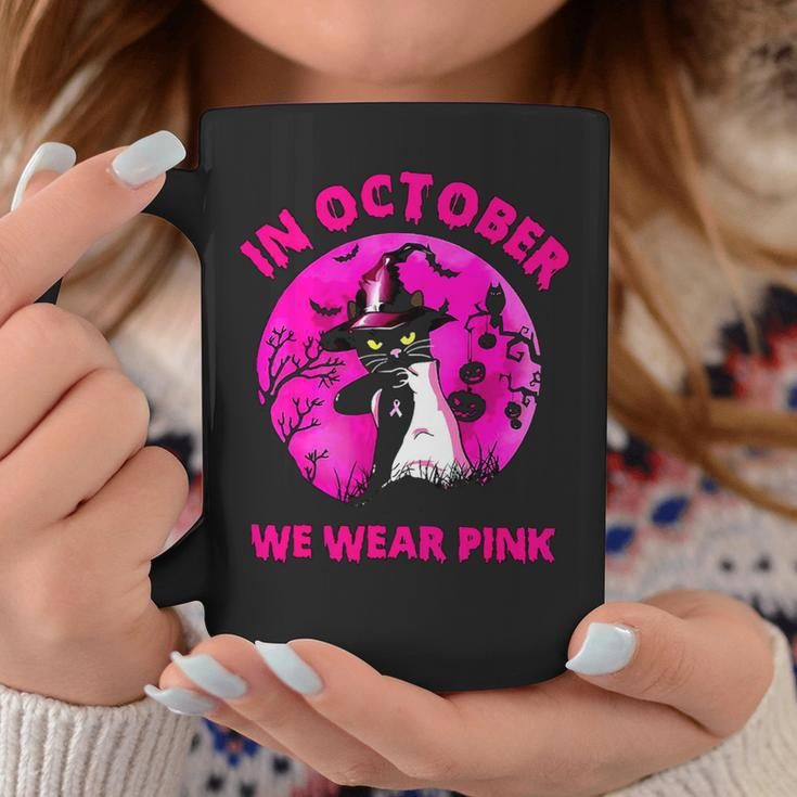 Bc Breast Cancer Awareness In October We Wear Pink Breast Cancer Awareness Cat Cancer Coffee Mug Unique Gifts