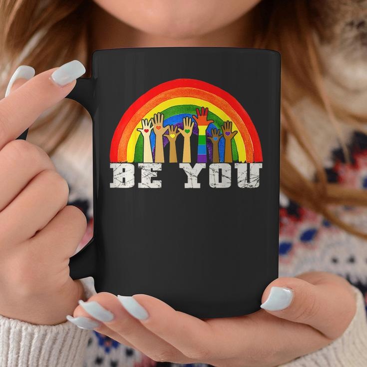 Be You Gay Pride Lgbt Ally Rainbow Vintage Pride Lgbtq Coffee Mug Unique Gifts