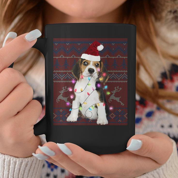 Beagle Christmas Lights Ugly Sweater Dog Lover Coffee Mug Funny Gifts
