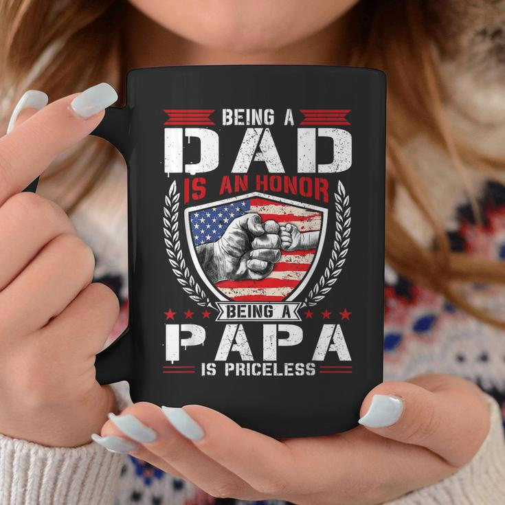 Being Dad Is An Honor Being Papa Is Priceless Usa Flag Daddy Coffee Mug Unique Gifts