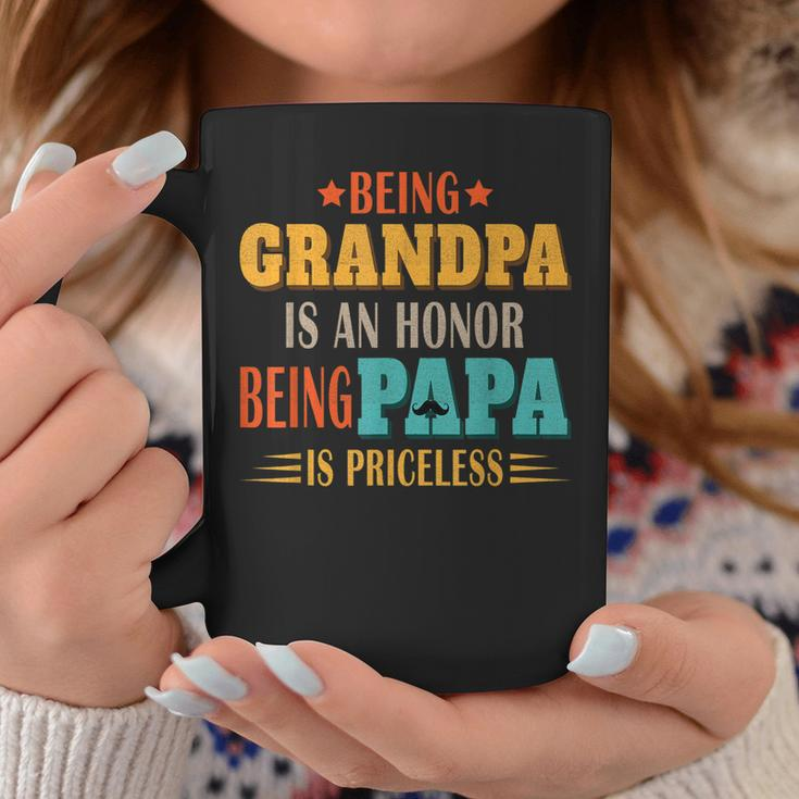 Being Grandpa Is An Honor Being Papa Is Priceless Dad Gift For Mens Coffee Mug Unique Gifts