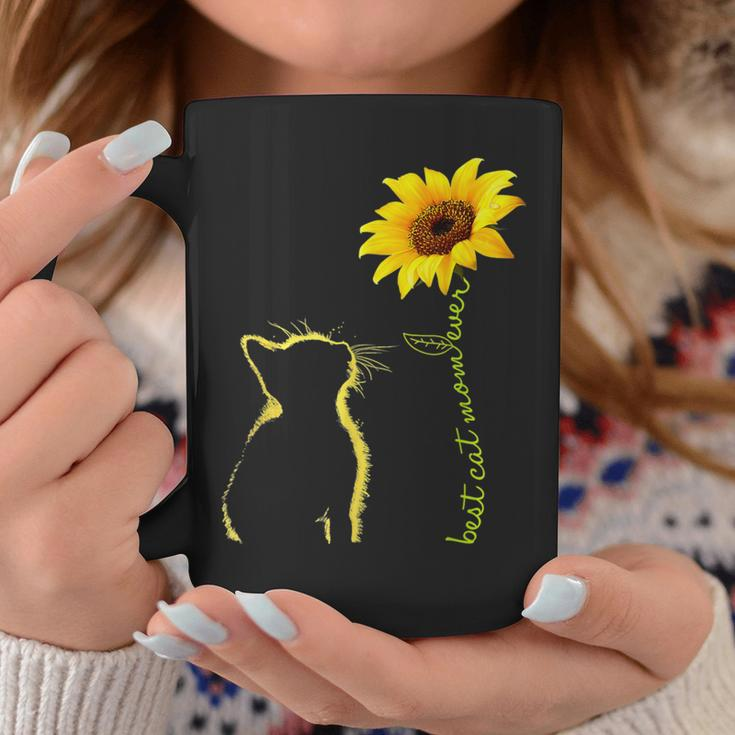 Best Cat Mom Ever Cat Lover Sunflower Pet Lover Coffee Mug Funny Gifts