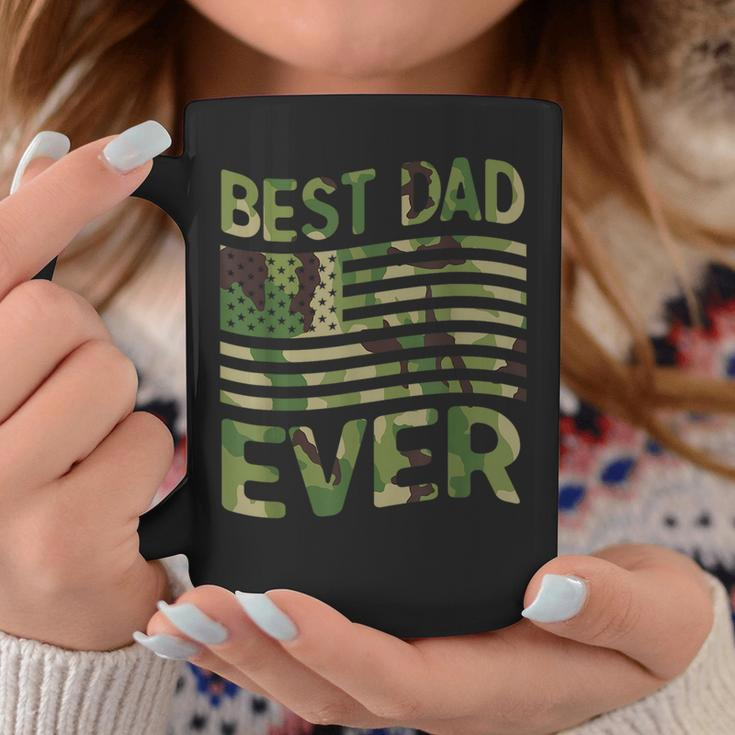 Best Dad Ever Fathers Day Gift American Flag Military Camo Coffee Mug Funny Gifts