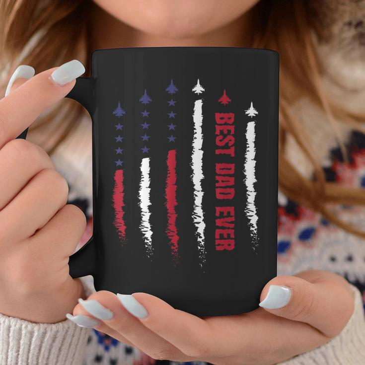 Best Dad Ever Us American Flag Air Fighter Jet Fathers Day Funny Gifts For Dad Coffee Mug Unique Gifts
