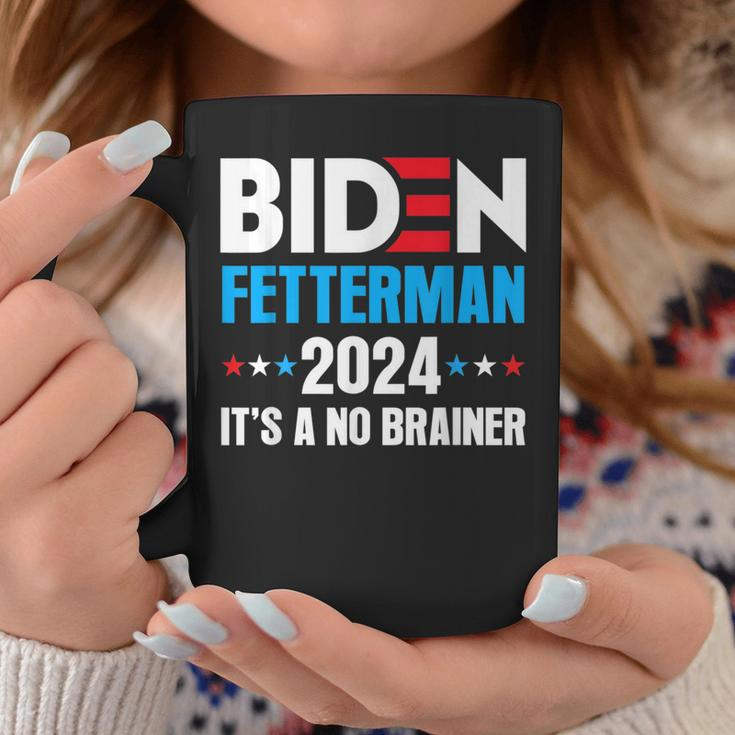 Biden Fetterman 2024 Its A No Brainer Political Joe Biden Coffee Mug Unique Gifts
