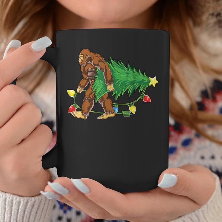 Bigfoot Christmas Tree Lights Xmas Boys Sasquatch Lovers Coffee Mug Personalized Gifts
