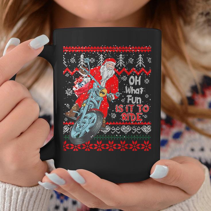 Biker Santa Motorcycle Ugly Christmas Sweater Coffee Mug Unique Gifts