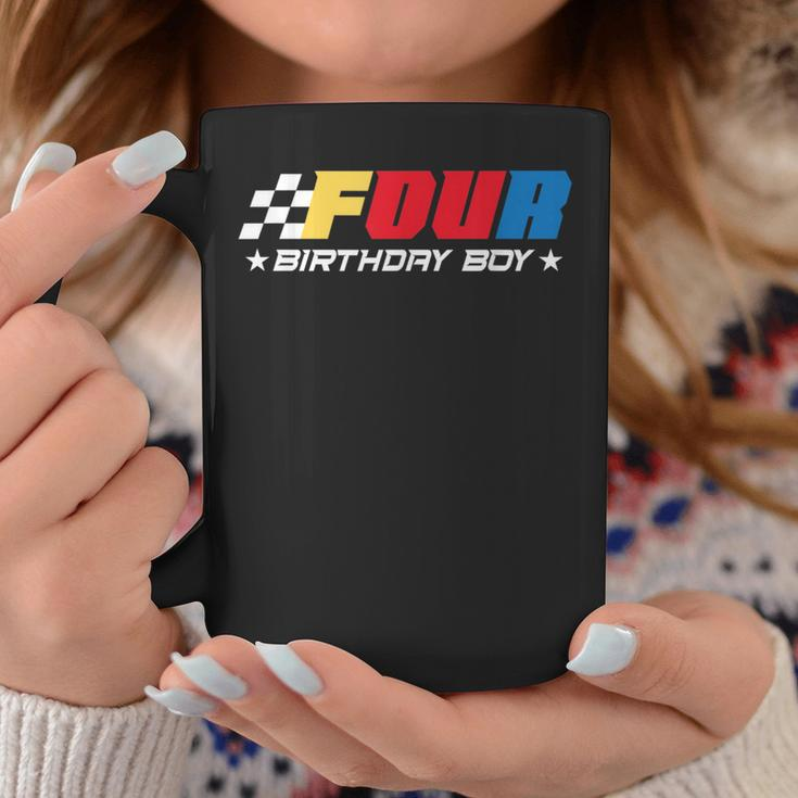 Birthday Boy 4 Four Race Car 4Th Racing Pit Crew Driver Coffee Mug Funny Gifts