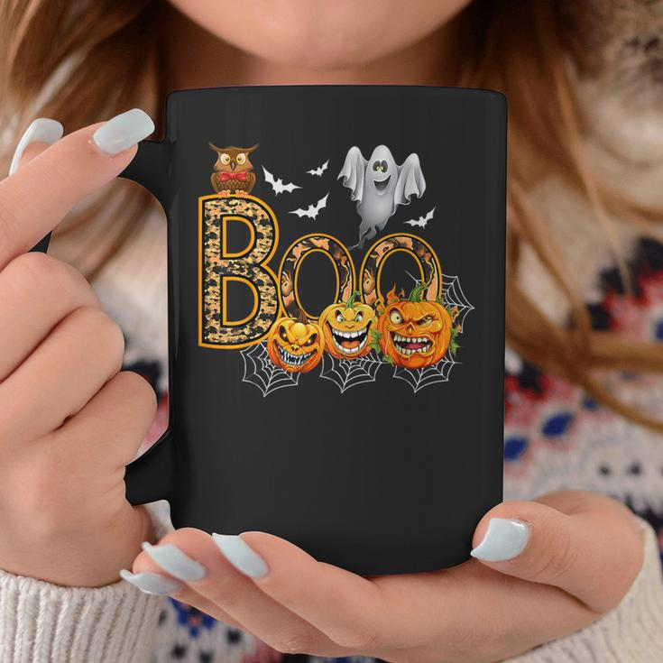 Boo Creepy Owl Pumpkin Ghost Halloween Costume Coffee Mug Unique Gifts