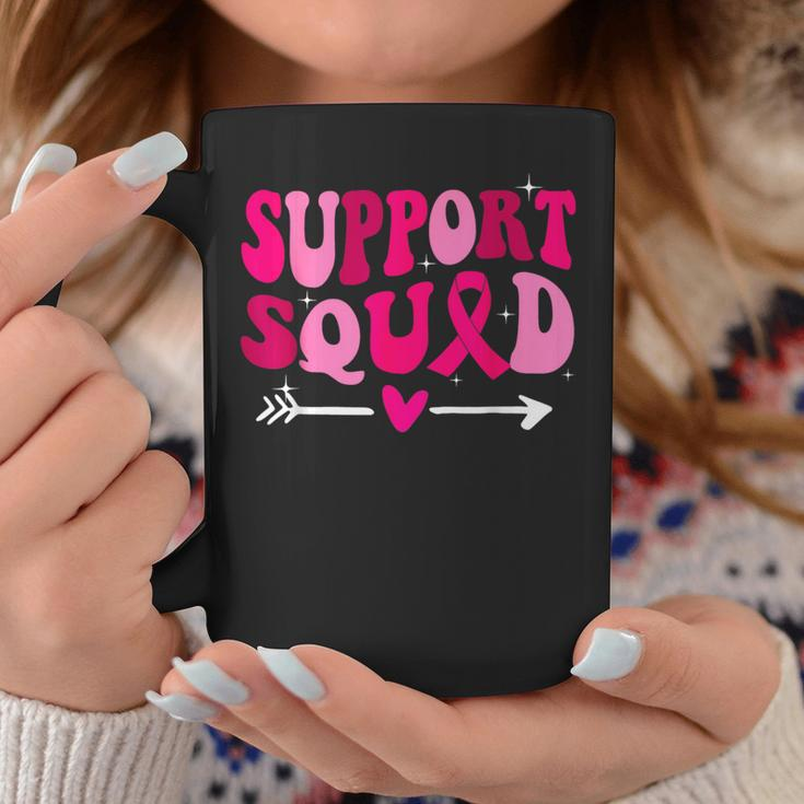 Breast Cancer Awareness Groovy Pink Warrior Support Squad Coffee Mug Unique Gifts