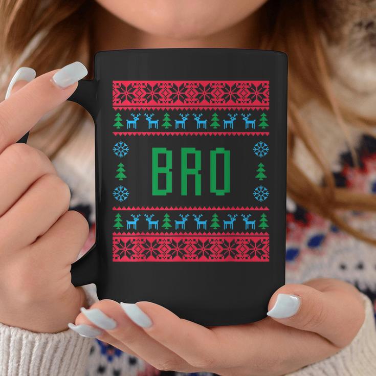 Bro Ugly Christmas Sweater Pjs Matching Family Pajamas Coffee Mug Unique Gifts