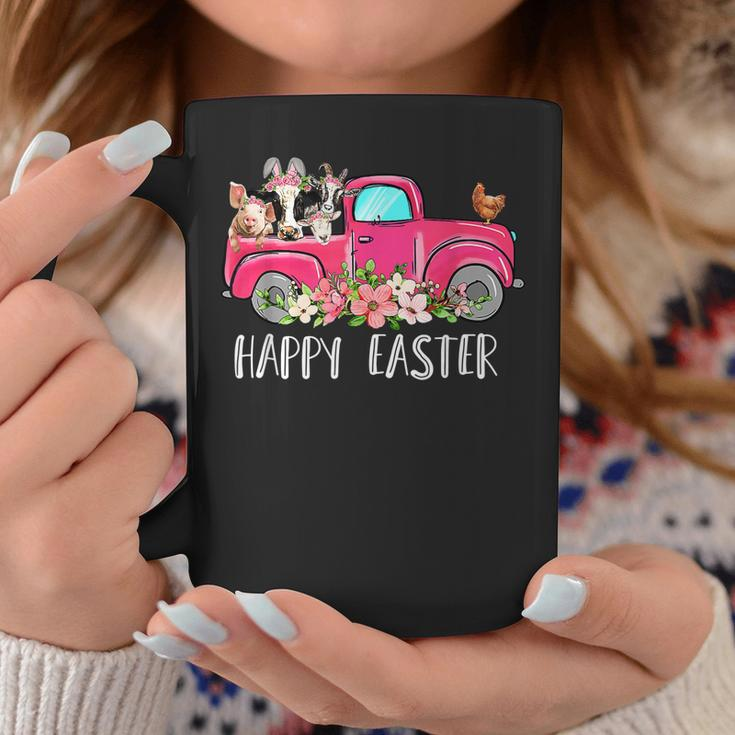 Bunny Cow Truck Animal Farming Lover Farmer Happy Easter Day Coffee Mug Unique Gifts