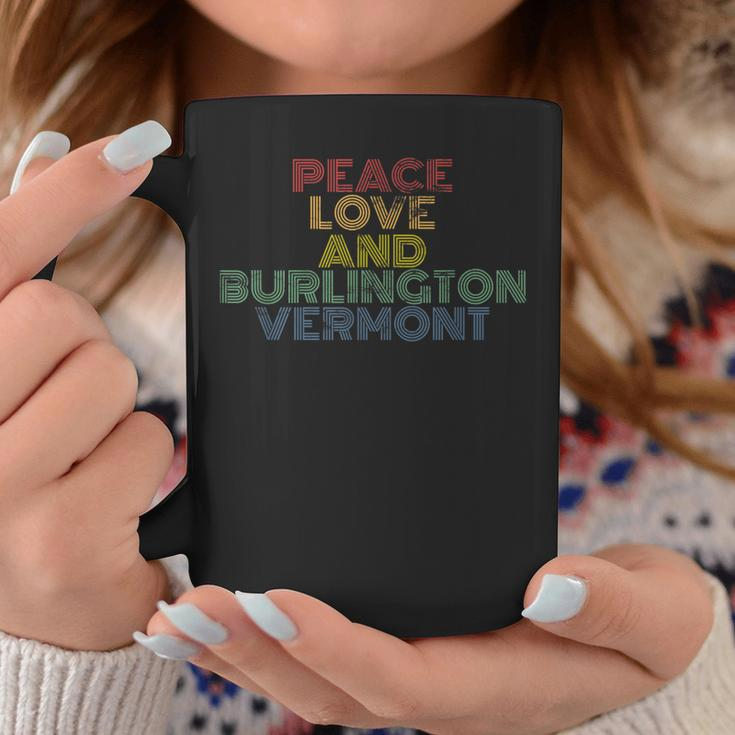 Burlington Vermont Peace Love Retro 70S Vintage Coffee Mug Unique Gifts
