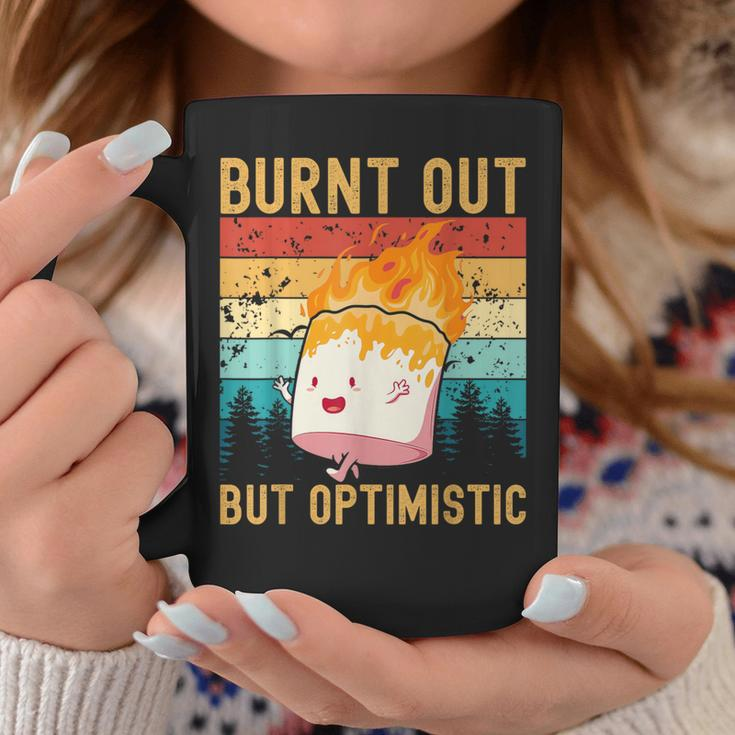 Burnt Out But Optimistic Cute Marshmallow Camping Vintage Coffee Mug Unique Gifts