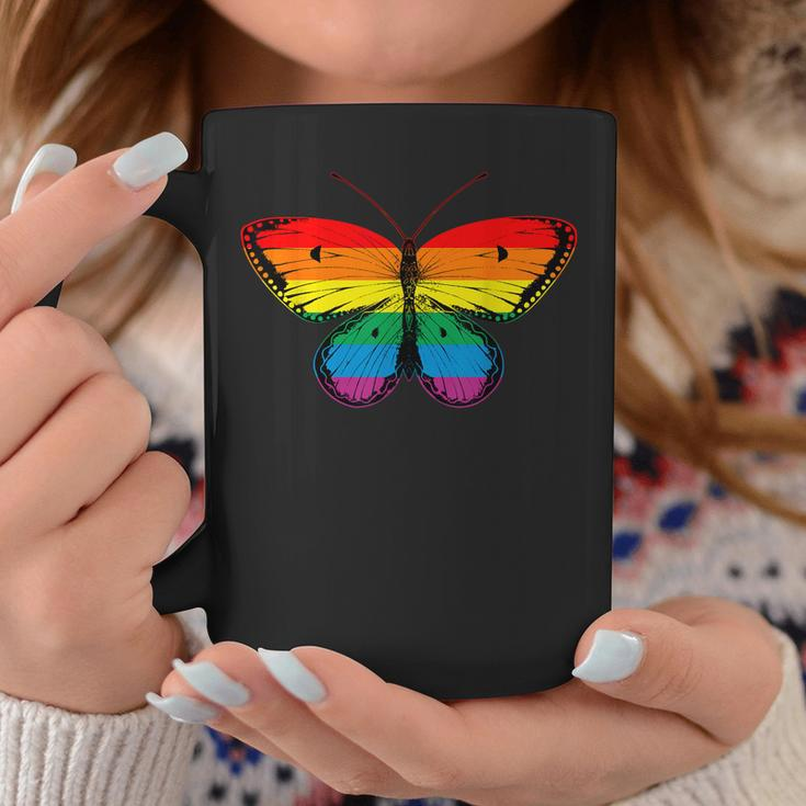 Butterfly Rainbow Print Rainbow Butterfly Coffee Mug Funny Gifts