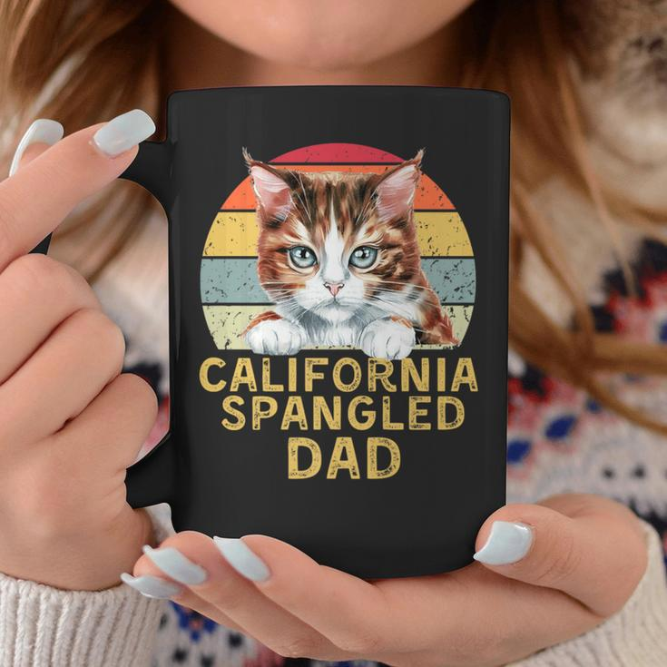 California Spangled Cat Dad Retro Cats Heartbeat Coffee Mug Unique Gifts