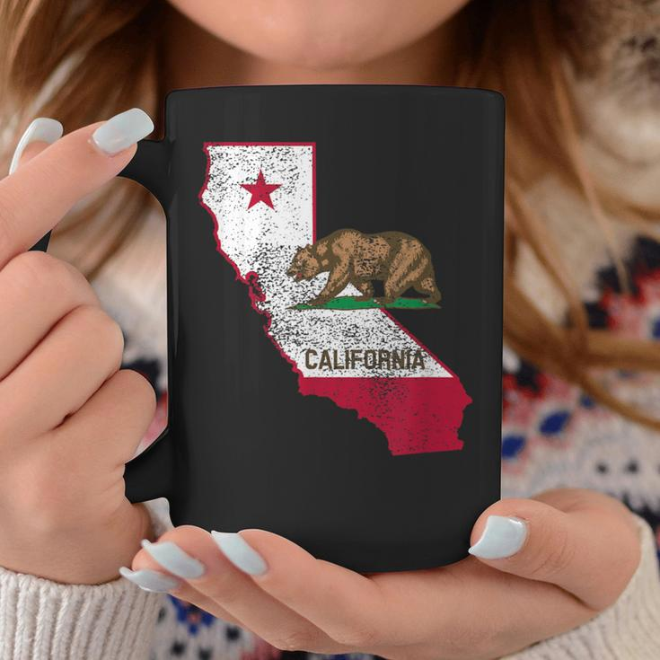 California State Flag And Outline Distressed Coffee Mug Unique Gifts