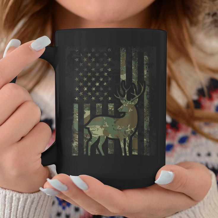 Camo American Flag Buck Hunting For Deer Hunter Coffee Mug Unique Gifts