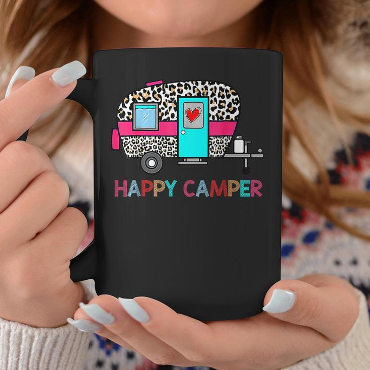 Camper Happy Summer Camp Camping Leopard Funny Glamping Camping Funny Gifts Coffee Mug Unique Gifts