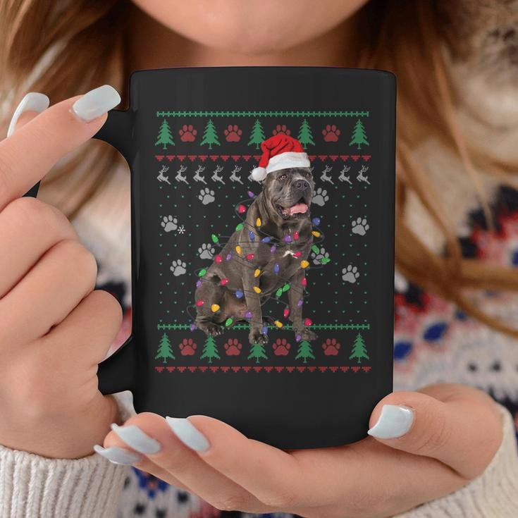 Cane Corso Christmas Ugly Sweater Santa Hat Dog Lover Coffee Mug Funny Gifts