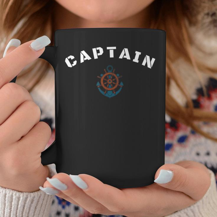 Captain Ships Wheel And Anchor Sailing Boat Coffee Mug Unique Gifts