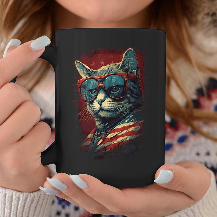 Cat 4Th Of July Meowica Patriotic Coffee Mug Funny Gifts