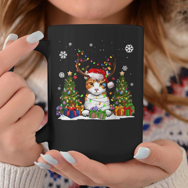 Cat Lovers Cute Eagean Cat Santa Hat Ugly Christmas Sweater Coffee Mug Funny Gifts