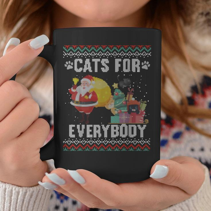 Cats For Everybody Christmas Cat Lover Ugly Sweater Coffee Mug Funny Gifts