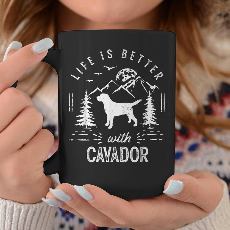 Cavador Life Better Mom Dad Dog Coffee Mug Unique Gifts